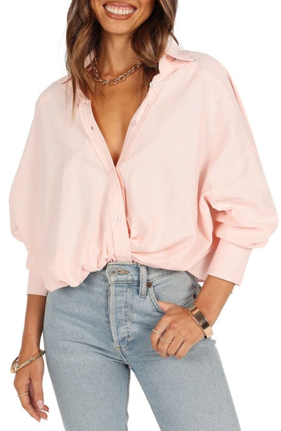 Petal And Pup Mariah Solid Button-up Shirt In Pale Pink