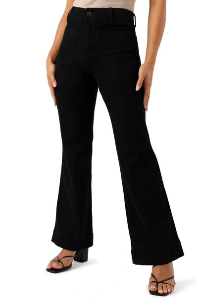 Petal And Pup Nico Patch Pocket Super High Waist Wide Leg Jeans In Black