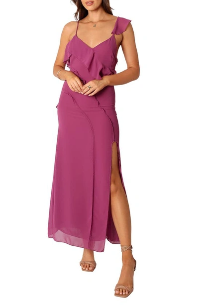 Petal And Pup Stephy Ruffle Maxi Dress In Purple
