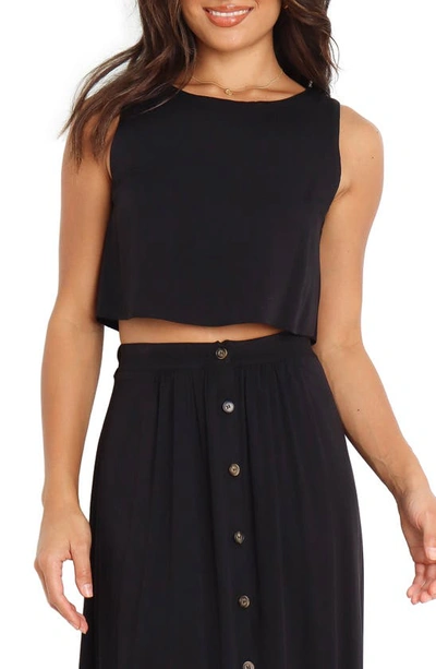 Petal And Pup Sutton Sleeveless Crop Top In Black