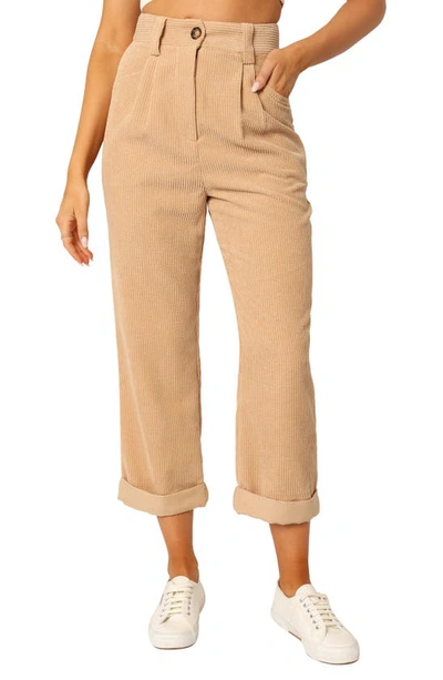 Petal And Pup Talaren Cuffed Corduroy Pants In Beige