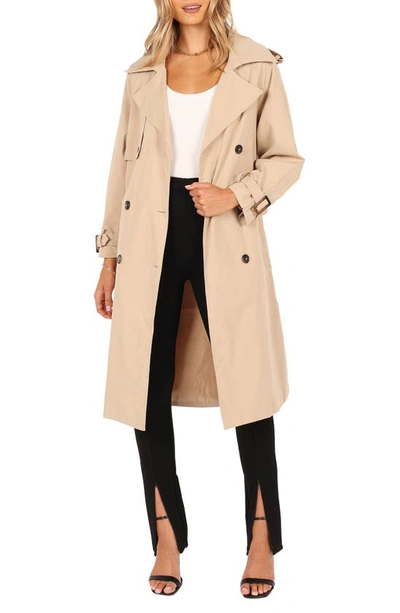 Petal And Pup Trina Belted Trench Coat In Beige