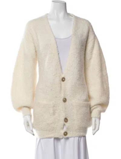 Pre-owned Petar Petrov Cashmere V-neck Sweater In Neutrals