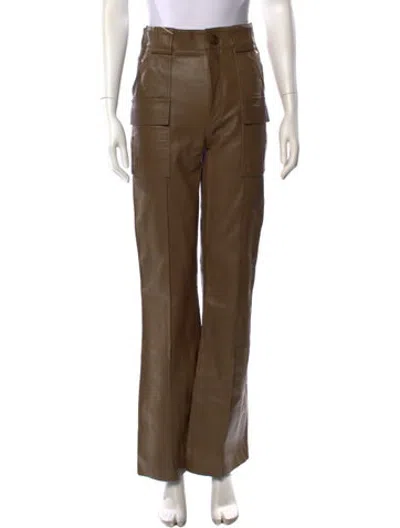 Pre-owned Petar Petrov Lamb Leather Straight Leg Pants W/ Tags In Brown