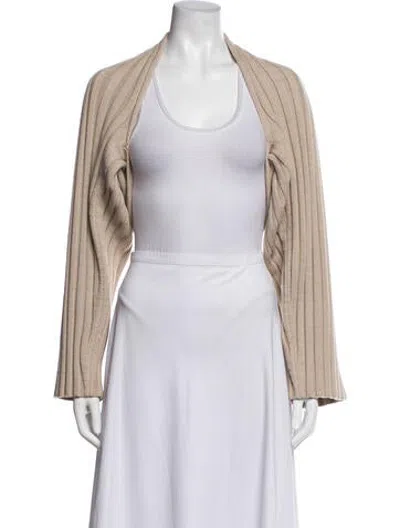 Pre-owned Peter Do Virgin Wool Open Front Sweater In Neutrals