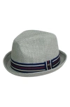 Peter Grimm Depp Toyo Straw Fedora In Grey