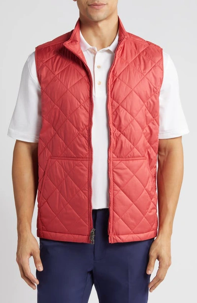 Peter Millar Bedford Water Resistant Quilted Waistcoat In Cape Red