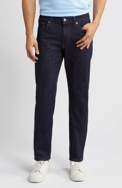 Peter Millar Crown Crafted Washed Five Pocket Straight Leg Jeans In Dark Indigo