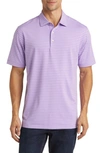 Peter Millar Drum Stripe Performance Jersey Polo In Dragonfly
