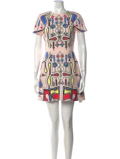 Pre-owned Peter Pilotto Graphic Print Mini Dress In Pink