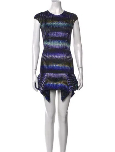 Pre-owned Peter Pilotto Printed Mini Dress In Black