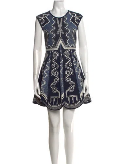 Pre-owned Peter Pilotto Printed Mini Dress In Blue
