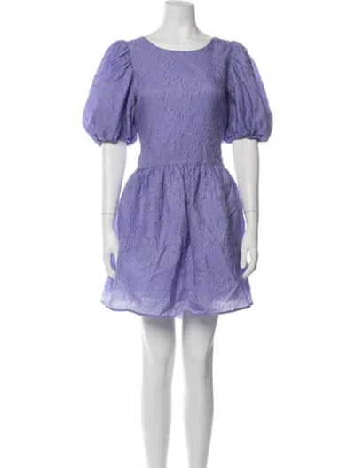 Pre-owned Peter Som Patterned Mini Dress In Purple