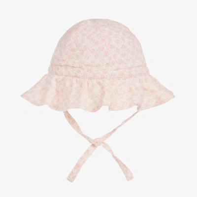 Petit Bateau Baby Girls Pink Floral Cotton Sun Hat