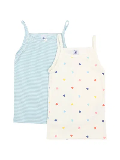Petit Bateau Kids' Heart-print Tank Top Set (set Of Two) In Multi