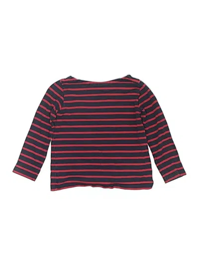 Pre-owned Petit Bateau Kids' Long Sleeve Henley Shirt In Red