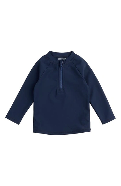 Petit Lem Kids' Long Sleeve Rib Rashguard In Nav Navy