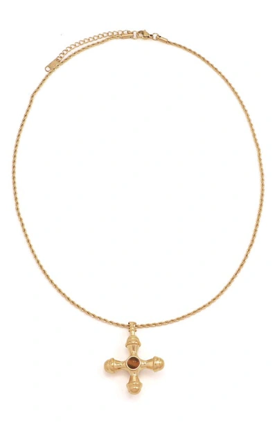 Petit Moments Turin Cross Pendant Necklace In Gold