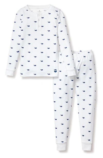 Petite Plume Kids' Print Fitted Two-piece Pima Cotton Pajamas In White