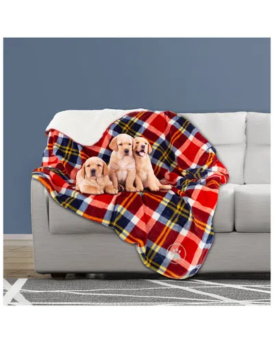 Petmaker Waterproof Reversible Plaid Throw In Red