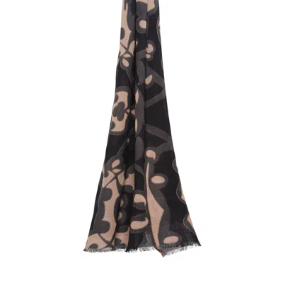 Petrusse Women's Black Cotton Stole - Volute Anthracite In Multi