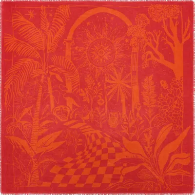 Petrusse Women's Cashmere Scarf - Villa Fire Red