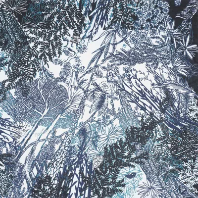Petrusse Women's Cotton Square Scarf - Eva Navy Blue