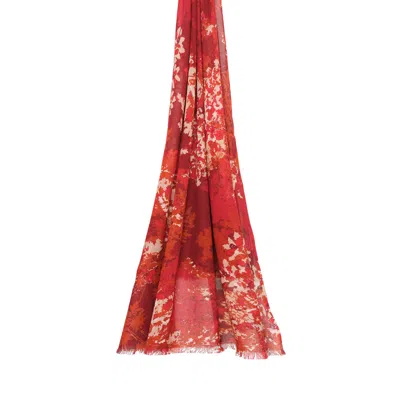 Petrusse Women's Cotton Stole - Brahma Red In Multi