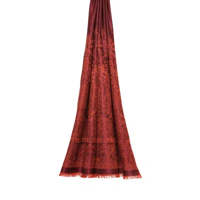 Petrusse Women's Red Wool & Silk Stole - Palma Rust
