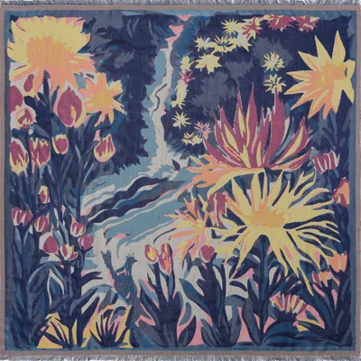 Petrusse Women's Silk Scarf - Yse Night Blue
