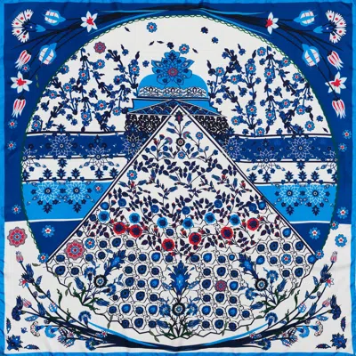 Petrusse Women's Silk Square Scarf - Iznik Blue