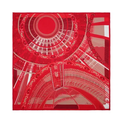 Petrusse Women's Silk Square Scarf - Sous Le Ciel De Paris Red