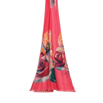 Petrusse Women's Wool & Silk Stole - Icone Red