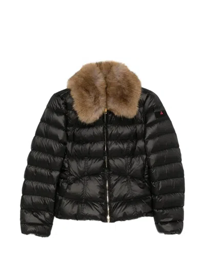 Peuterey Jisk Mqn Faux-fur Collar Quilted Jacket In Black