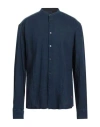 Peuterey Man Shirt Navy Blue Size Xl Linen