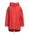 Peuterey Woman Overcoat & Trench Coat Tomato Red Size 6 Cotton, Polyamide