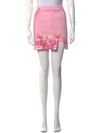 Pre-owned Ph5 Graphic Print Mini Skirt In Pink