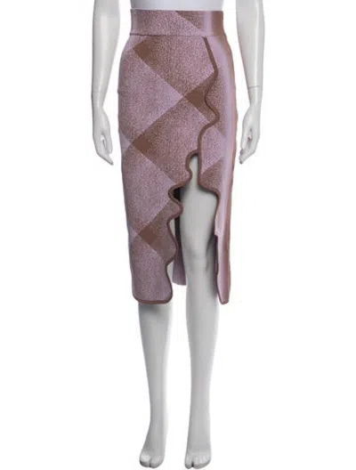 Pre-owned Ph5 Plaid Print Midi Length Skirt In Purple