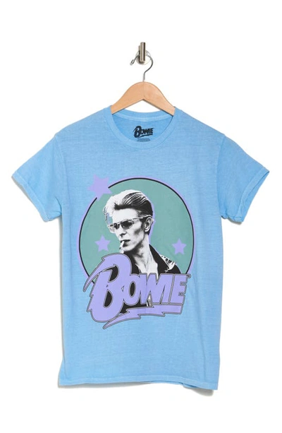 Philcos Bowie Lightning Graphic T-shirt In Light Blue Pigment