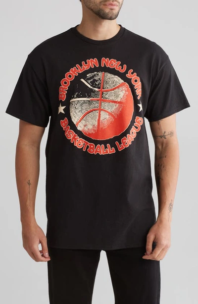 Philcos Brooklyn Basketball Cotton Graphic T-shirt In Black