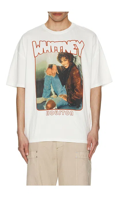 Philcos Whitney Houston Smile Oversized Tee In Cream Pigment