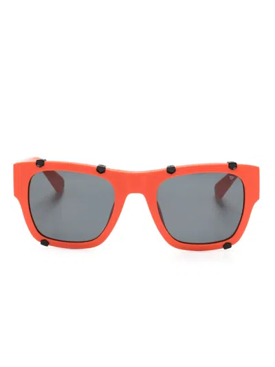 Philipp Plein Eyewear Eckige Icon Hexagon Sonnenbrille In Orange