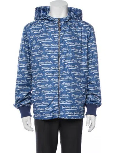 Pre-owned Philipp Plein Graphic Print Jacket W/ Tags In Blue