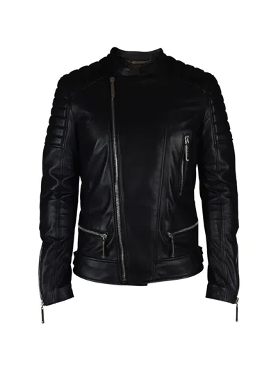 Philipp Plein Quilted Zip Biker Jacket In Multi