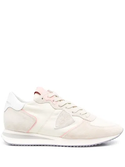 Philippe Model Logo-patch Low-top Sneakers In Neutrals