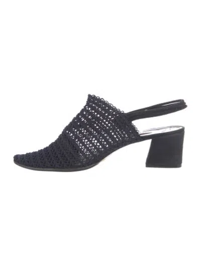 Pre-owned Philippe Model Patterned Slingback Pumps In Blue