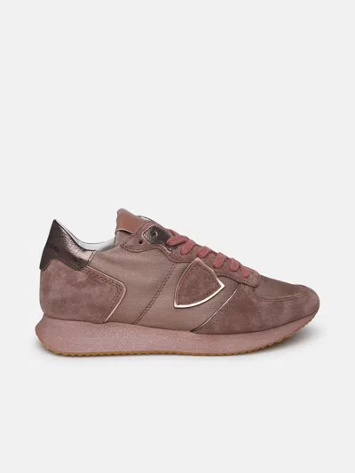 Philippe Model Trpx Sneakers In Pink Technical Fabric Blend In Nude