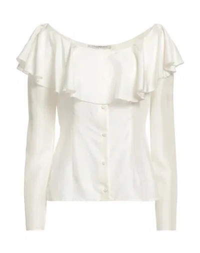Philosophy Di Lorenzo Serafini Woman Shirt Ivory Size 6 Silk In White