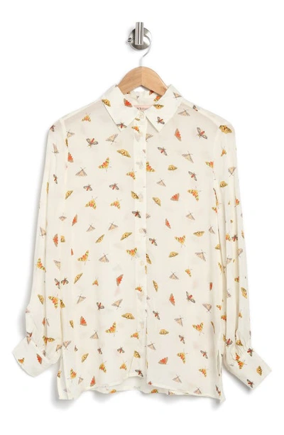 Philosophy Republic Clothing Moth Print Button-down Blouse In Multi Monarch All-over