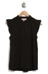 Philosophy Republic Clothing Ruffle Button Front Blouse In Black